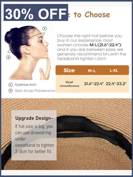 Wide Brim Sun Hat UPF 80 Foldable Packable Floppy Beach Hat main image 7